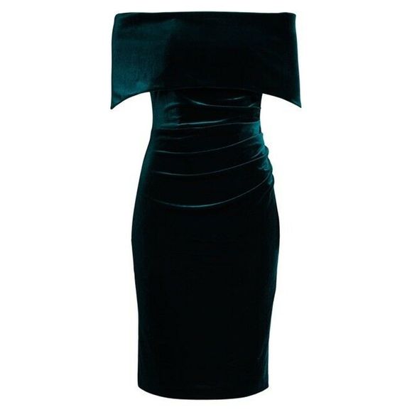 VINCE CAMUTO 18 HUN Velvet Off the Shoulder Dress - Picture 2 of 8